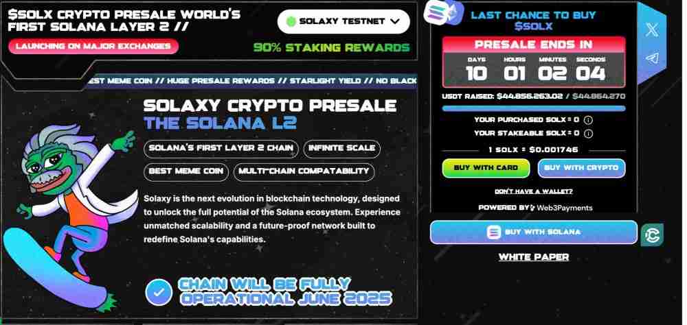 什么是Solaxy？$SOLX代币、路线图及投资潜力分析